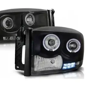 Zamów teraz Lampy Przednie Dodge Ram 06-08 Angel Eyes Black