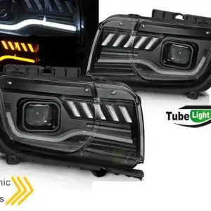 LAMPY PRZEDNIE CHEVROLET CAMARO 09-13 TUBE LIGHT SEQ BLACK Oferta