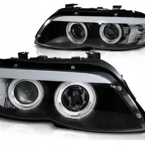 Lampy przednie Bmw X5 E53 03-06 black ringi xenon Autentyczny