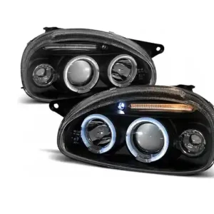 Lampy Opel Corsa B 93-00 Ringi Black Szklany Klosz Wyprzedaż