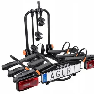Aguri Krab bagaznik rowerowyna hak, uchylany i składany, na 3 rowery | czarny Autentyczny