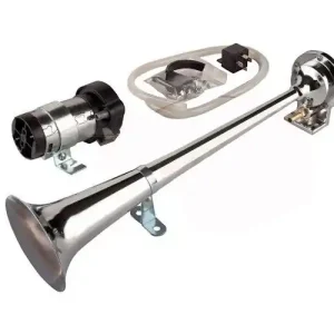 Najlepsza cena Głośny klakson z kompresorem jak TIR fanfara syrena CHROM