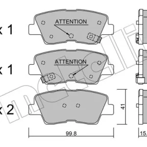 Autentyczny METELLI 22-0886-1 Klocki hamulcowe