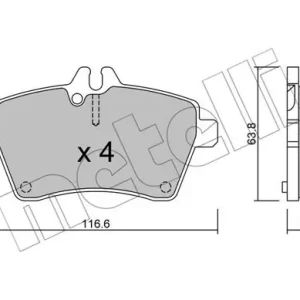 Zwrot pieniędzy METELLI 22-0646-0 Klocki hamulcowe