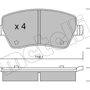 Autentyczny METELLI 22-0485-0 Klocki hamulcowe