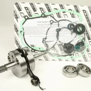 Popularny WISECO WAŁ KORBOWY KAWASAKI KX 80/85 '91-'05 (Z ŁOŻYSKAMI I USZCZELNIACZAMI NA WAŁ ORAZ KOMPLETEM USZCZELEK NA DÓŁ SILNIKA) (HR4016)