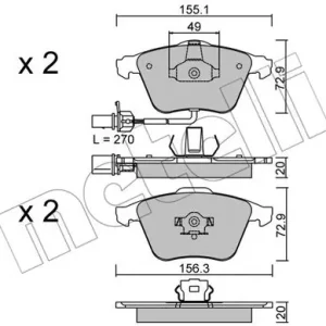 Zwrot pieniędzy METELLI 22-0549-1 Klocki hamulcowe