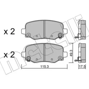 METELLI 22-1002-0 Klocki hamulcowe Popularny