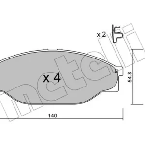 Oryginalny METELLI 22-0433-0 Klocki hamulcowe
