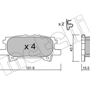 Ekspresowa dostawa METELLI 22-0619-0 Klocki hamulcowe