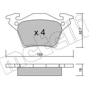 Bezpieczna płatność METELLI 22-0574-0 Klocki hamulcowe