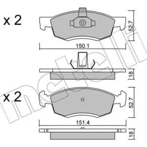 Oryginalny METELLI 22-0802-0 Klocki hamulcowe