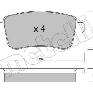 Zamów teraz METELLI 22-0818-0 Klocki hamulcowe