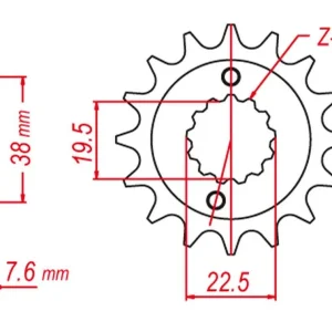 Tani GROSSKOPF PROMOCJA ZĘBATKA PRZEDNIA 2116 14 SUZUKI LTR 450 '06-'10, LTZ 400 '03-'12, RMX 450 '10-'13, KAWASAKI KFX 400 '03-'06, HYOSUNG TE 450 (JTF1401.14) (ŁAŃC. 520)
