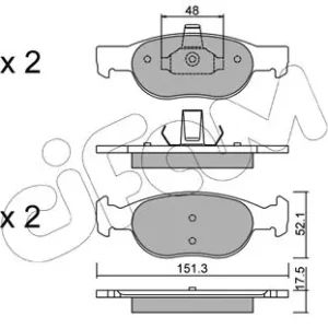 Popularny CIFAM 822-079-2 Klocki hamulcowe