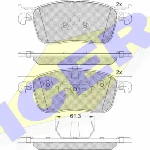 Bezpieczna płatność ICER 182297 Klocki hamulcowe