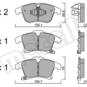 Bezpieczna płatność METELLI 22-1039-0 Klocki hamulcowe