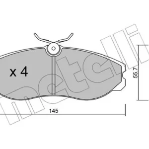 Wysoka jakość METELLI 22-0198-0 Klocki hamulcowe