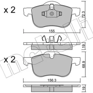 Wysoka jakość METELLI 22-0309-0 Klocki hamulcowe