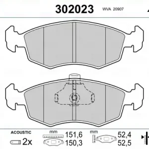 VALEO 302023 Klocki hamulcowe Premium