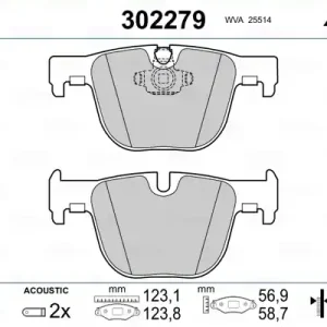 VALEO 302279 Klocki hamulcowe Rabat