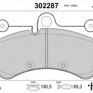 VALEO 302287 Klocki hamulcowe Autentyczny