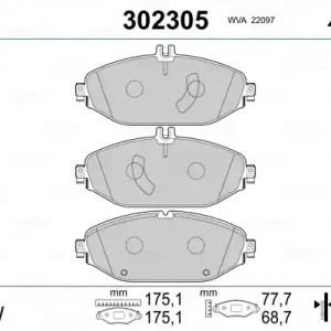 Zamów teraz VALEO 302305 Klocki hamulcowe
