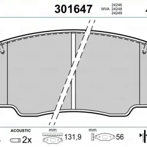 Tylko dziś VALEO 301647 Klocki hamulcowe