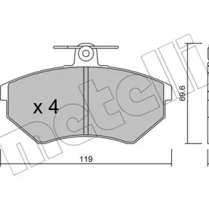 Wysoka jakość METELLI 22-0050-2 Klocki hamulcowe